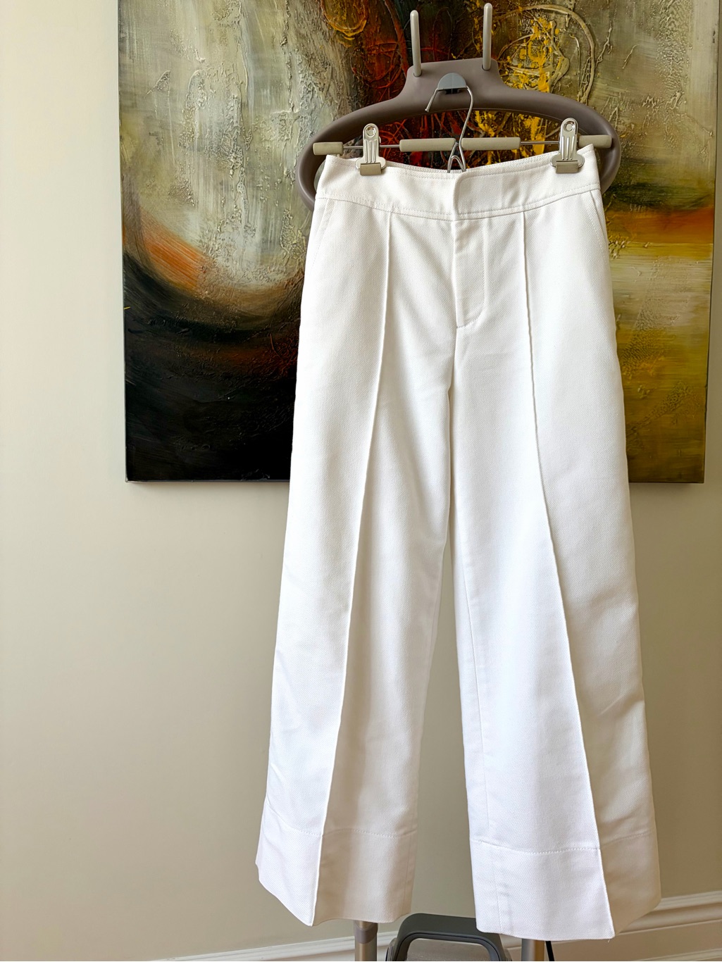 Club Monaco Wide-Leg Sz 00 (25”) Cropped Pants Culottes High Waist Cotton Blend